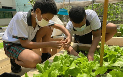 Students put on their thinking caps (and farmer hats) for lessons on food security
