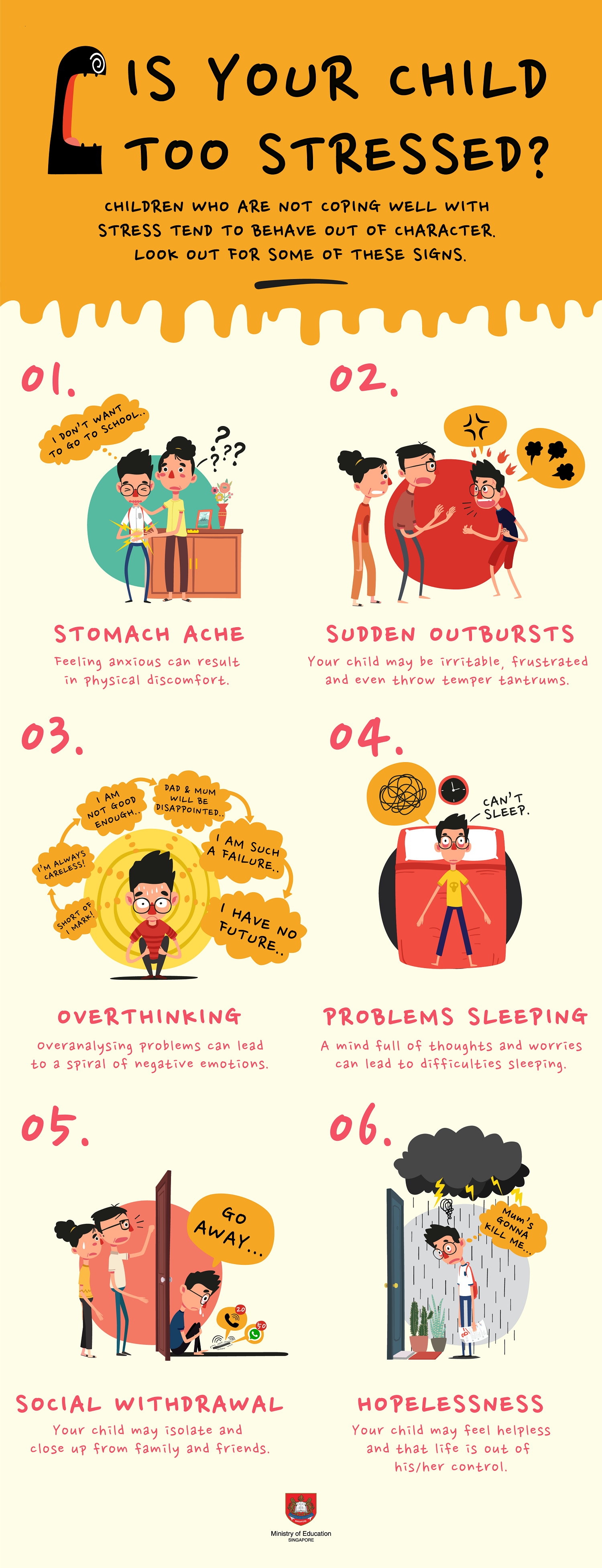 Signs that your child may be too stressed
